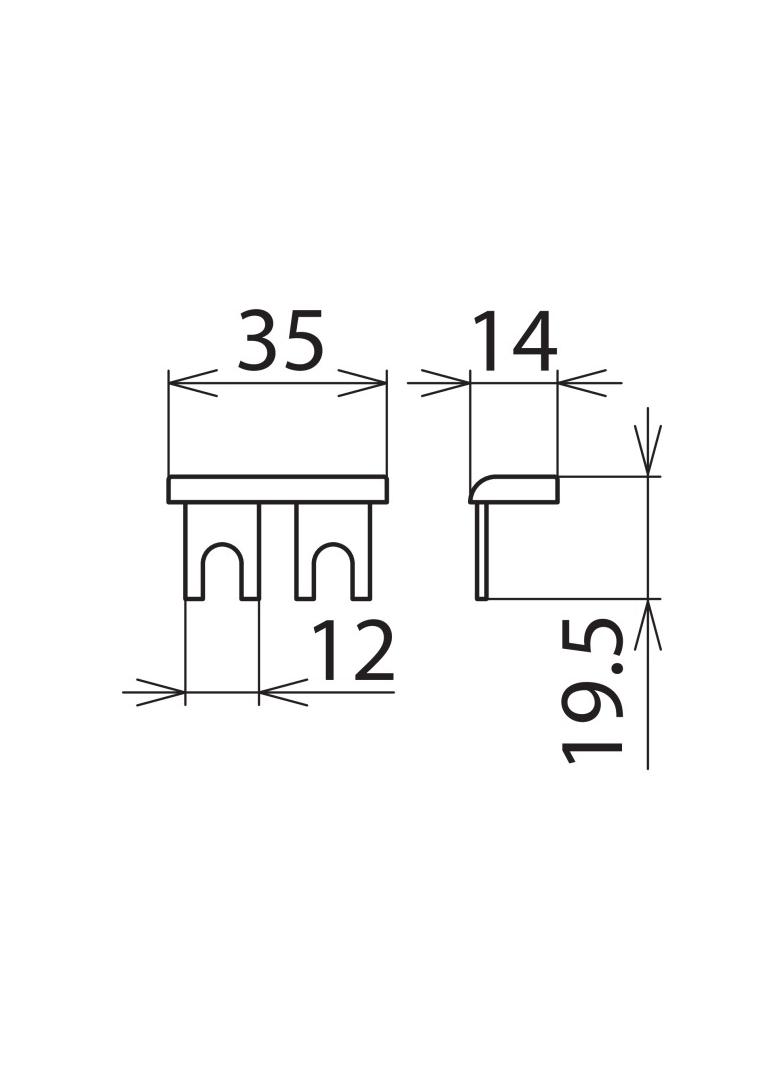 Szyna grzebieniowa 1-fazowa 2-biegunowa, Cu 16 mm2, 2 moduły TE