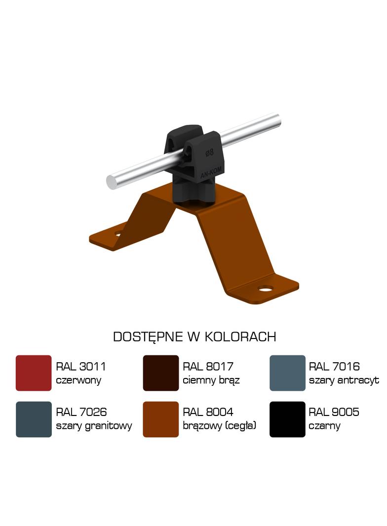 AN-11WN/LA/C Uchwyt przykręcany H=3,5cm Z-zatrzask /LA/ czarny