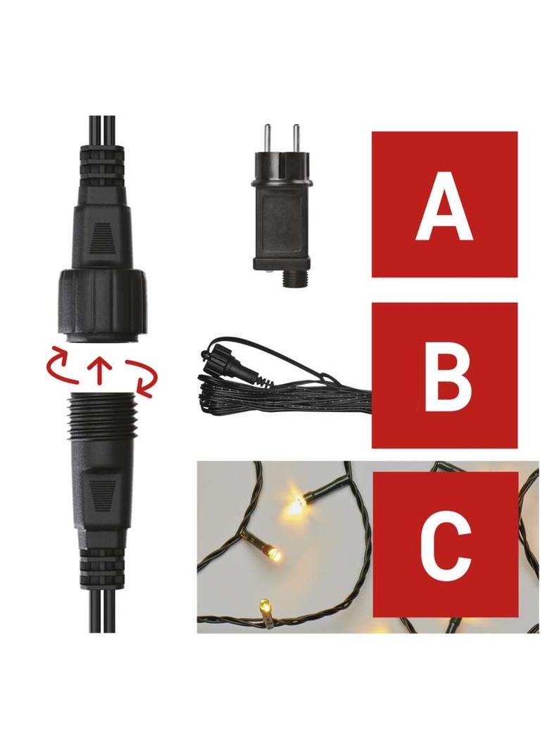 Lampki choinkowe Standard zestaw zasilacz + 100LED 10m ciepła biel IP44 timer D1AW01 EMOS
