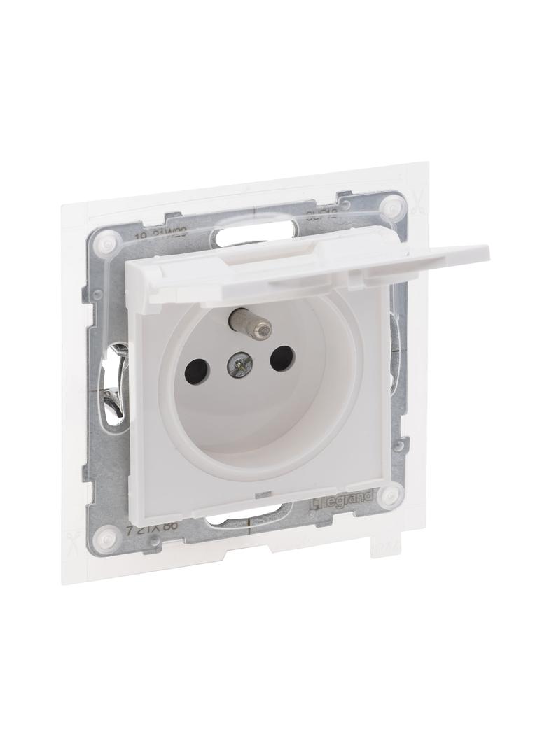 SUNO - Gniazdo 2P+Z IP44 - 16 A - 250 V~ - zaciski automatyczne - z przesłoną, Biały, Legrand