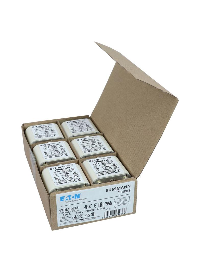 FUSE 350A 690V 1*BN/50 AR UC Wkładka szybka 350A AC 690V rozmiar 1 45x59x51 mm aR I 170M3418 EATON