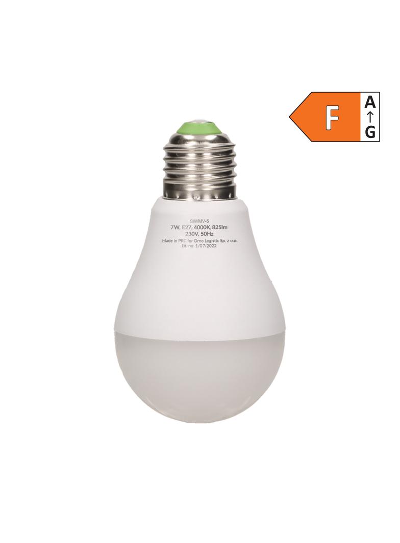 THAR LED 7W A60 żarówka z mikrofalowym czujnikiem ruchu 825lm 4000K E27 SW/MV-5 ORNO