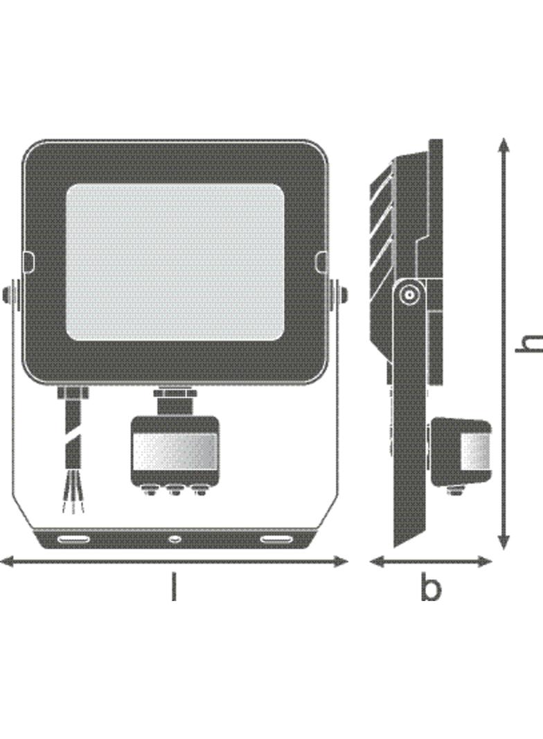 Naświetlacz LED FLOOD COMPACT SENSOR V 50W 840 SYM 100 BK 4058075575325 LEDVANCE