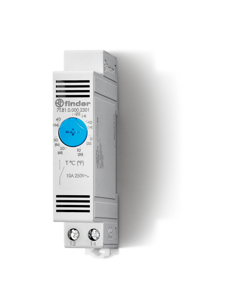 Termostat do szafy grzanie 0...60*C 10A 7T.81.0.000.2403PAS FINDER