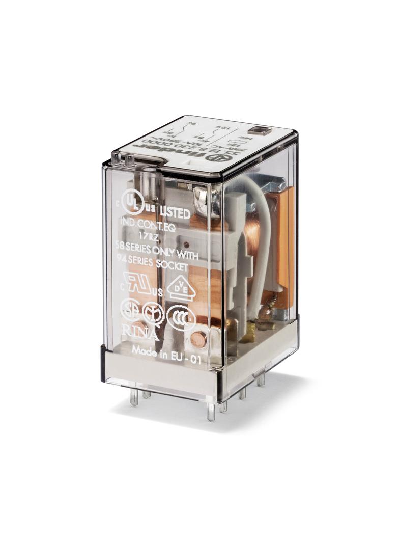 Miniaturowy przekaźnik przemysłowy 2 P; 10A; 230V AC, 55.12.8.230.0000