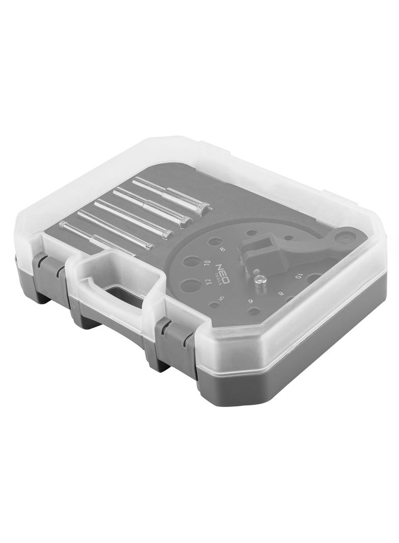 Wiertła diamentowe 5-12 mm z prowadnicą, zestaw 6 szt.