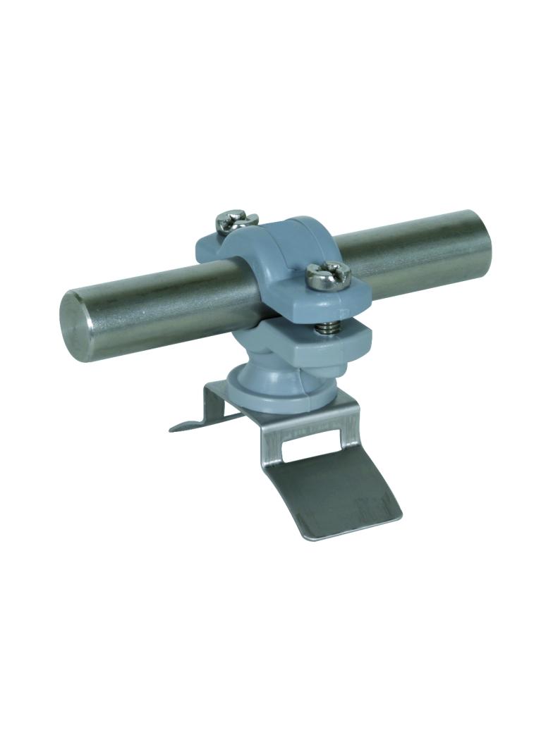 Wspornik do pręta uziemiającego 16 mm, do rury spustowej, stal nierdzewna NIRO