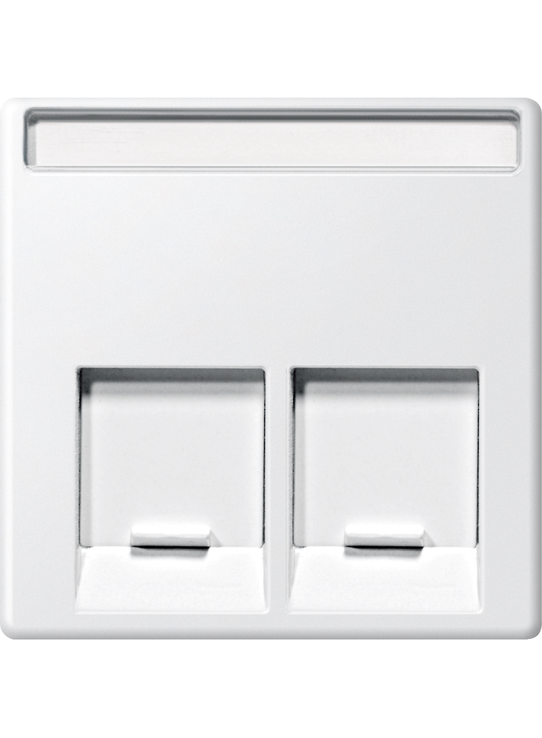Merten, System M, płytka centralna podwójna do złącza RJ45 Schneider Electric, biały polarny