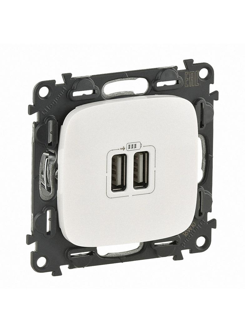 VALENA ALLURE - GNIAZDO ŁADOWANIA USB PODWÓJNE PERŁOWE, Legrand