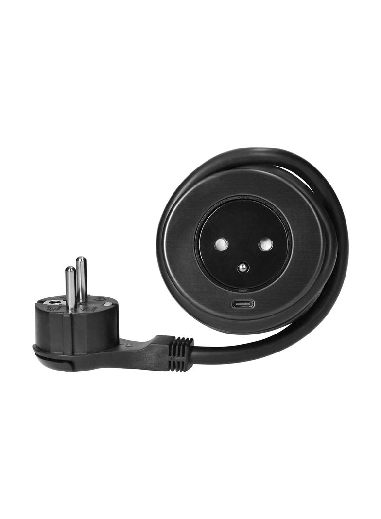 Gniazdo meblowe O6cm wpuszane w blat z ładowarką USB z gniazdem typu C i przejściówką USB C-A oraz z OR-GM-9018 ORNO