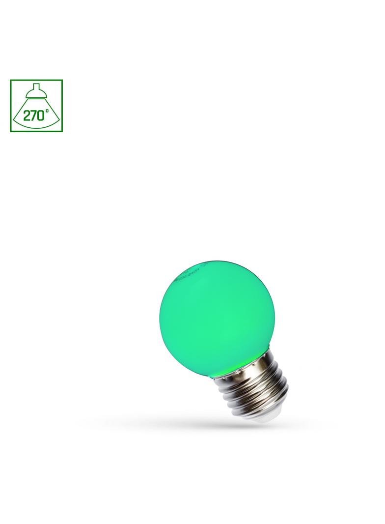 LED KULKA E-27 230V 1W GREEN PCV  SPECTRUM+