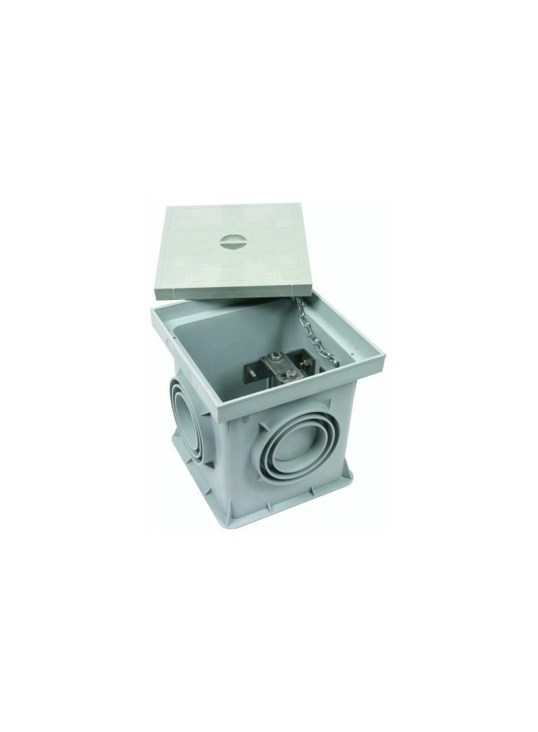 Studzienka probiercza UF 197x197x204 mm z zaciskiem St/tZn, tworzywo sztuczne