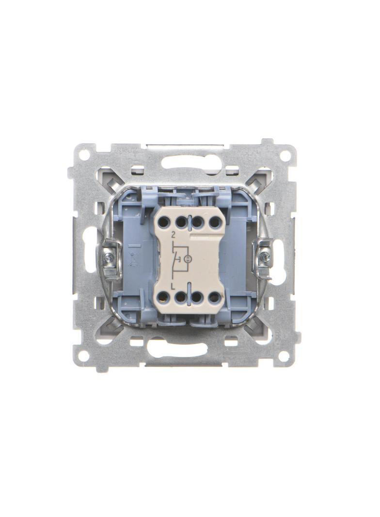 Simon 55 Przycisk zwierny /dzwonek/ z podświetleniem LED szybkozłączka Jasnoszary mat