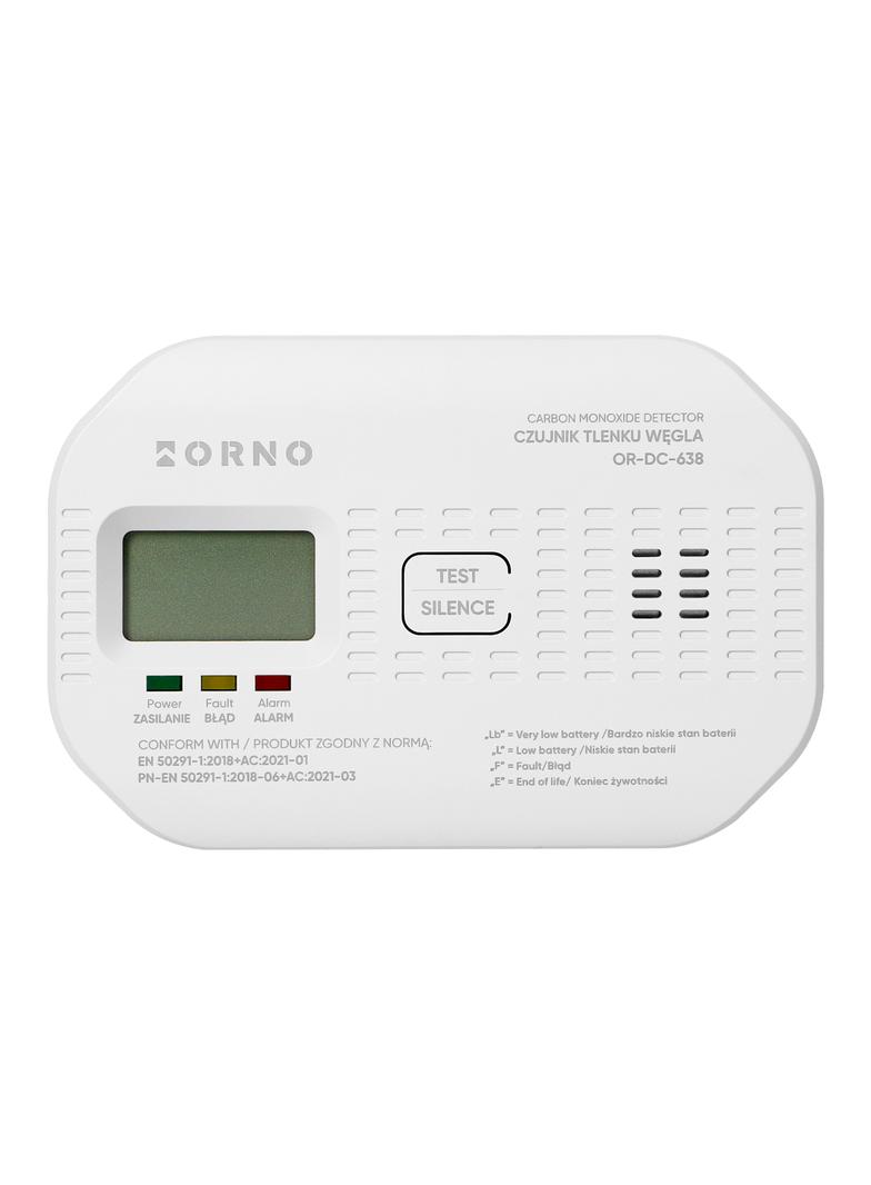 Bateryjny czujnik tlenku węgla (czadu), 2xAA, żywotność sensora 10 lat