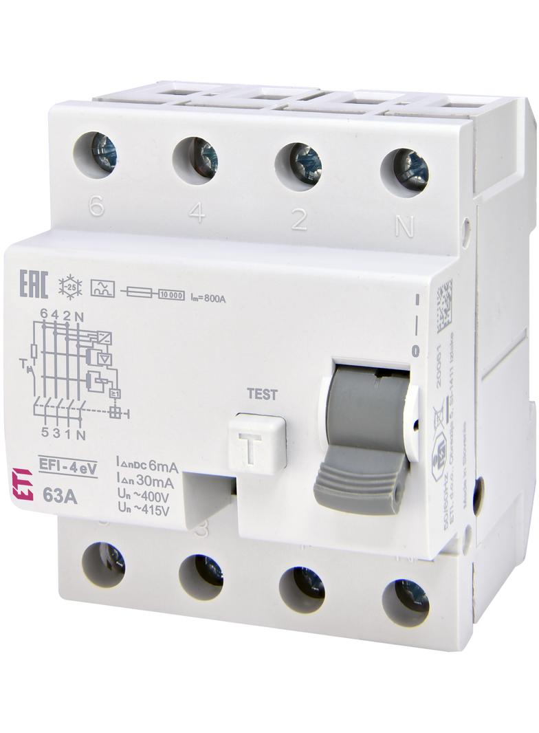 EFI-4 A eV 63/0.03 Wyłącznik różnicowoprądowy do stacji ładowania samochodów