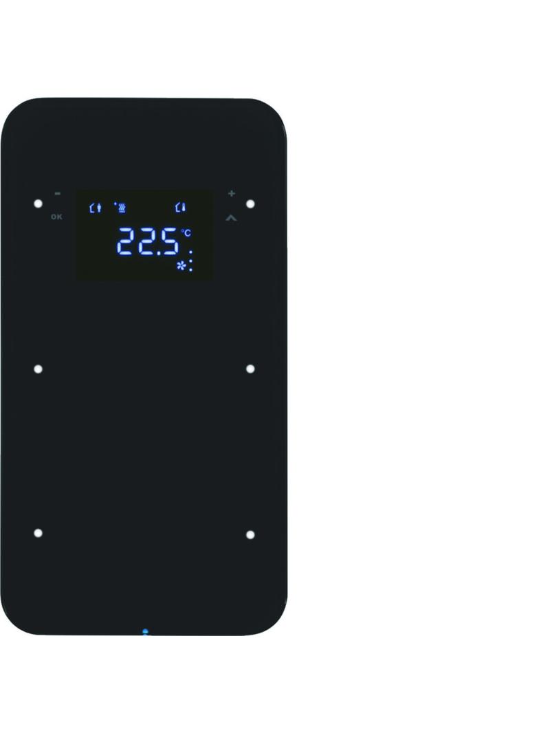 BERKER R.1 Sensor dotykowy podwójny z regulatorem temperatury szkło czarny 75642065 HAGER