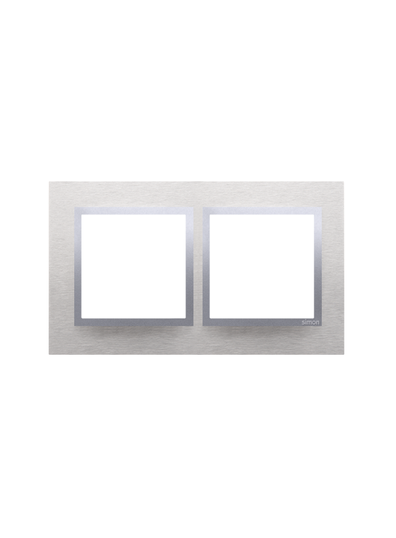 Simon 54 Nature Ramka 2-krotna Nature-Metal INOX KLASYCZNY IP20/IP44* (*IP44-należy zastosować zestaw uszczelek DUN2) DRN2/77 KONTAKT