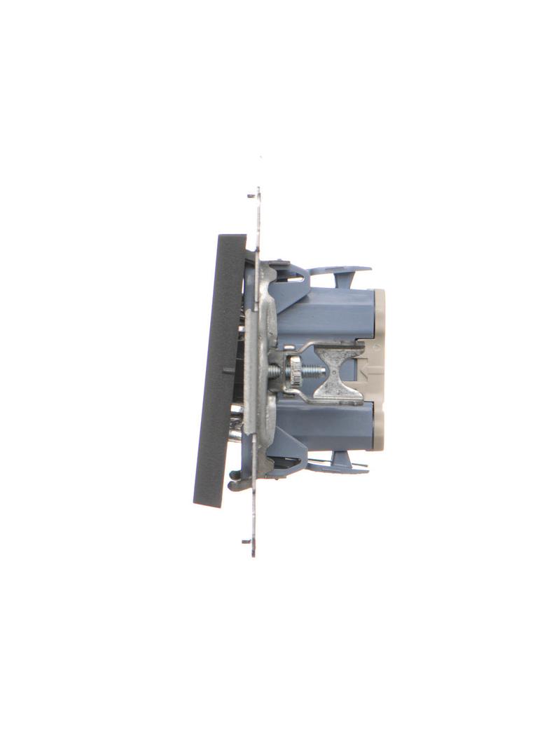 Simon 55 Przycisk zwierny pojedynczy rozwierny bez piktogramu szybkozłączka Grafitowy mat