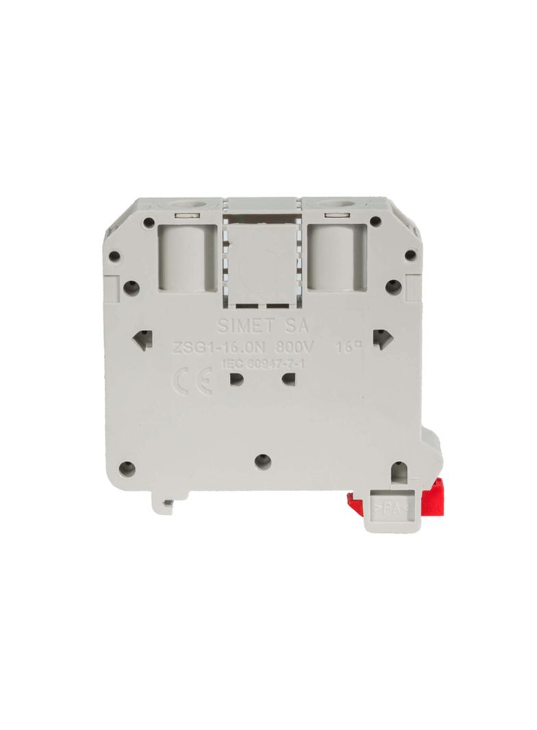 Złączka szynowa 2‑przewodowa 16mm² szara NOWA ZSG 1‑16.0Ns 11621312 SIMET