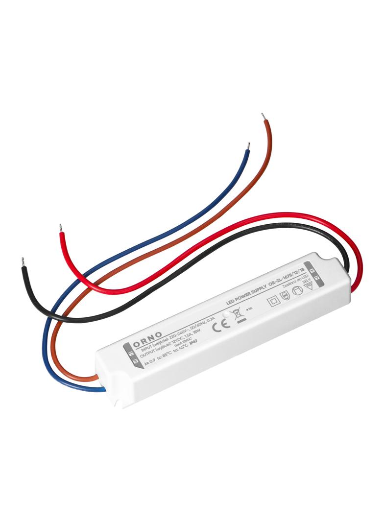 Zasilacz LED, hermetyczny, 12V, 18W, IP67, plastikowa obudowa