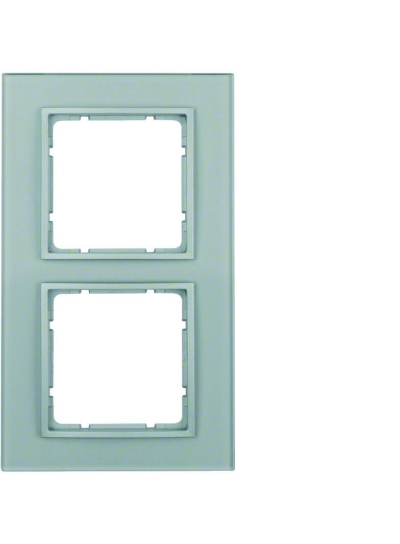 BERKER B.7 Ramka podwójna szkło aluminium/alu mat lakierowana 10126414 HAGER
