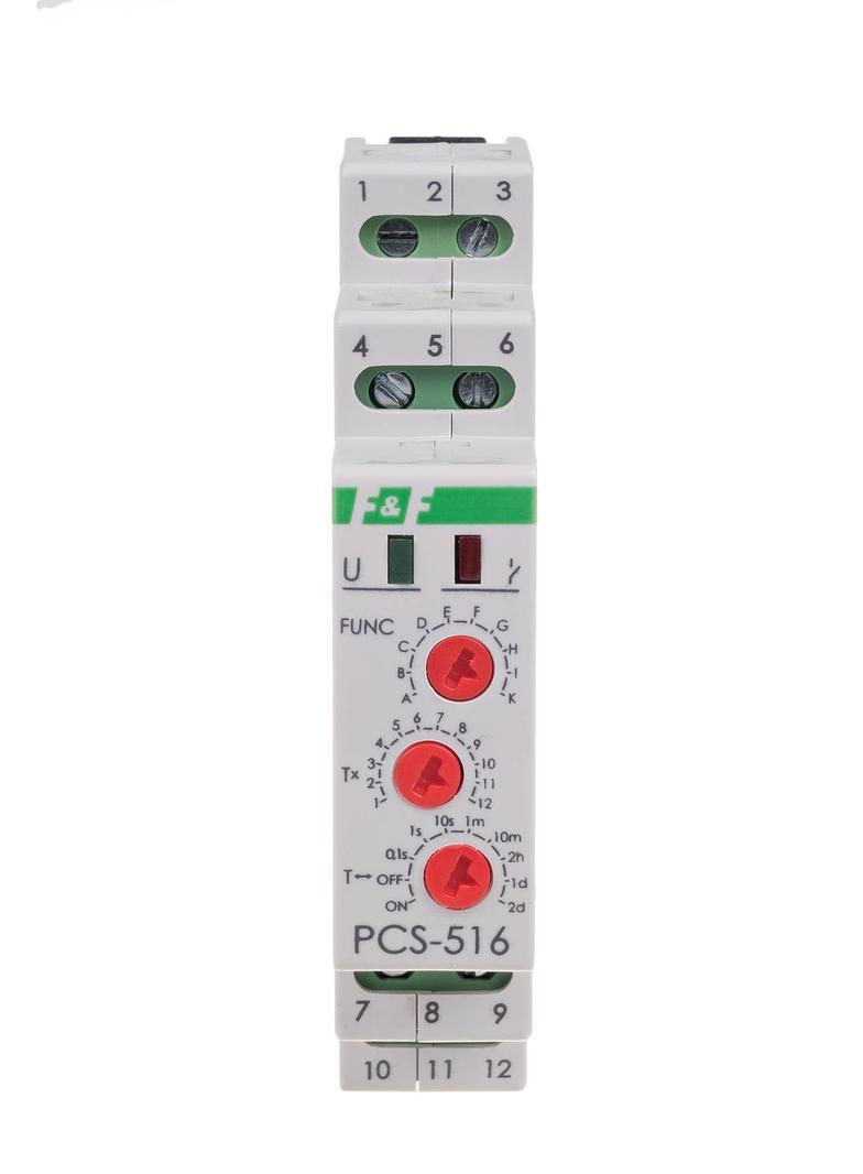 Przekaźnik czasowy 10-funkcyjny styk: 1 Z/R U=230 i 24V PCS-516DUO F&F