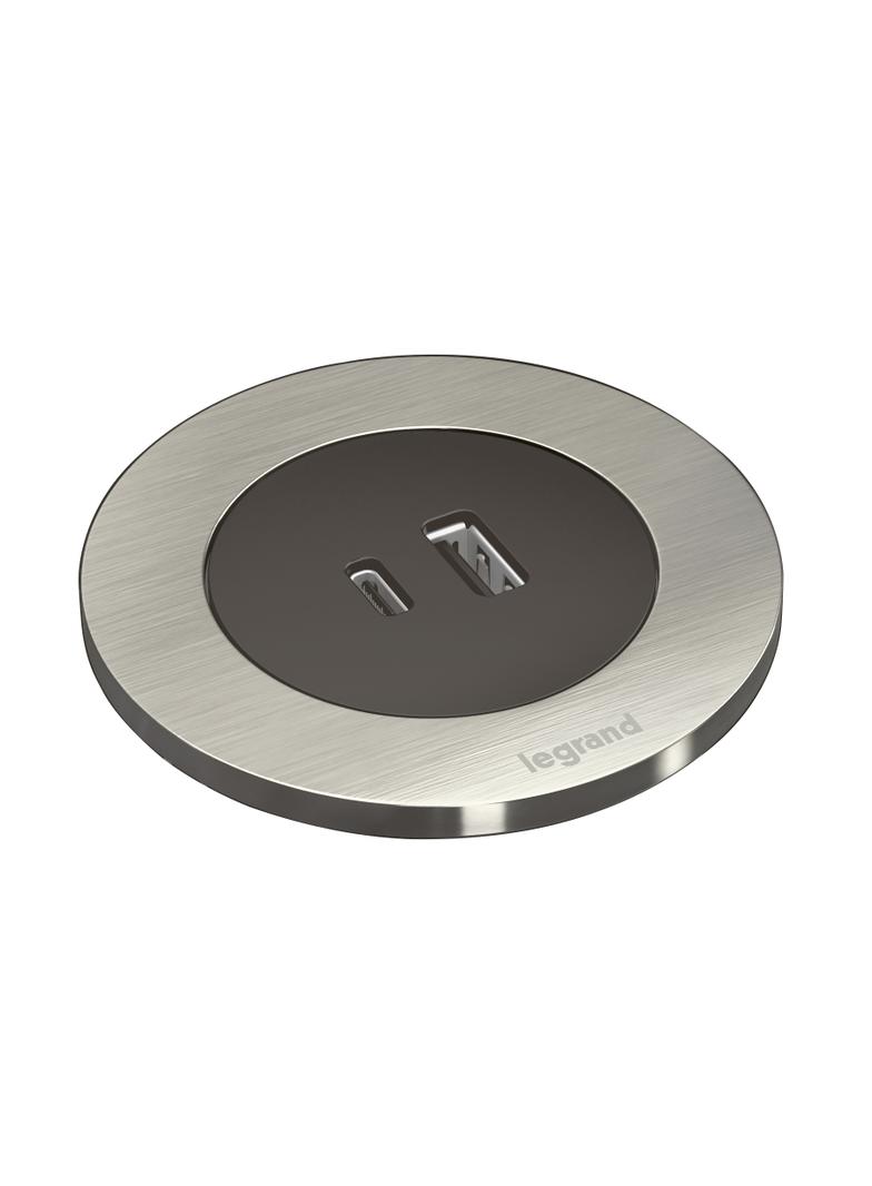 INCARA: DISQ 60 - USB A+C Z POKRYWĄ - 2,0 M-CZARNY, Legrand
