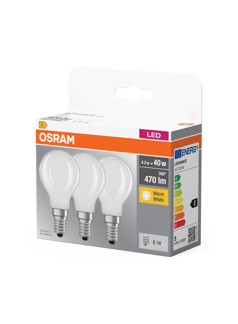 Lampa LED BASE Classic P40 4W/827 230V szkło matowe E14 FS3 OSRAM