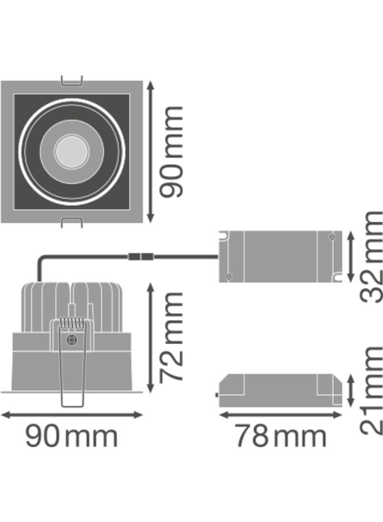 Oprawa SPOT SQUARE DARKLIGHT ADJUST 8W 3000K FL WT