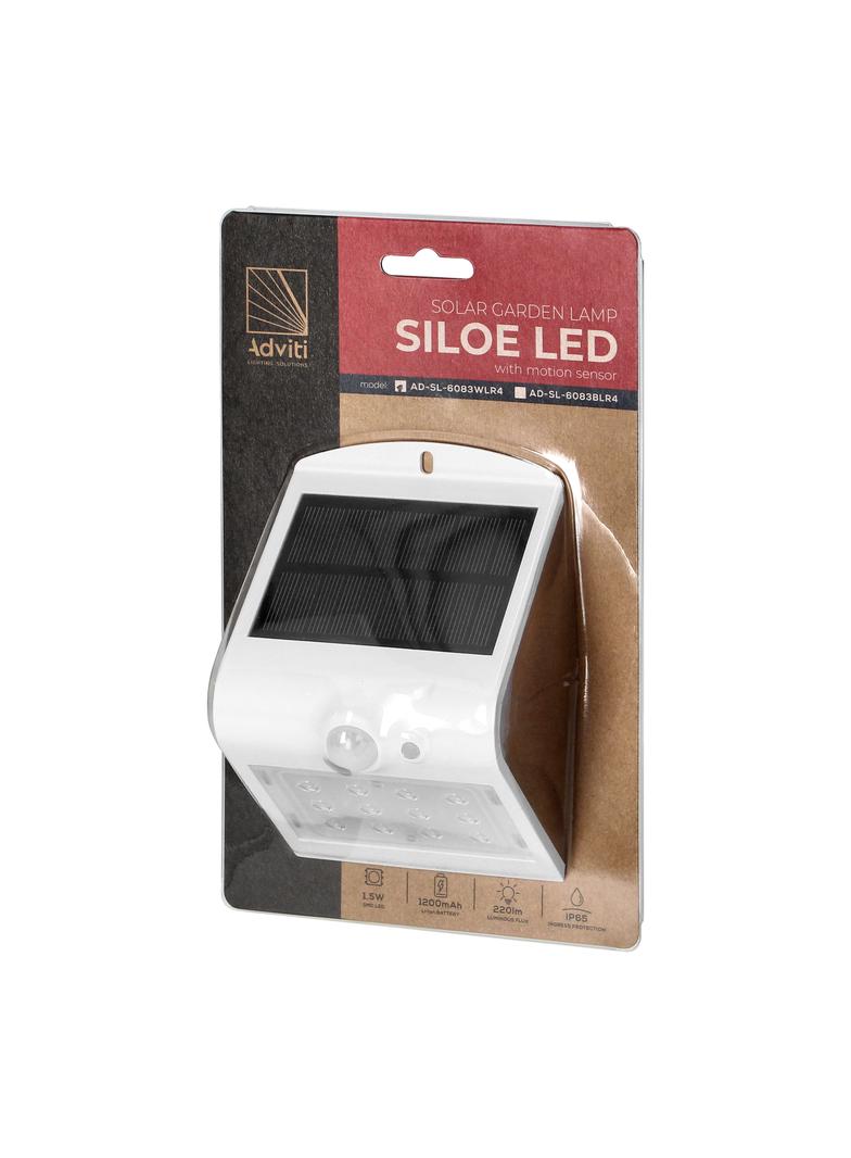 SILOE LED 1,5W lampa solarna z czujnikiem ruchu 120st 190lm IP65 4000K 1200mAh podwójne źródło AD-SL