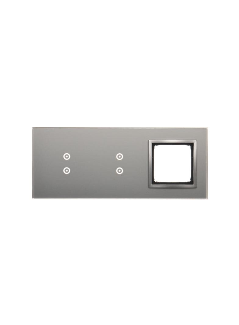 Simon 54 Touch Panel dotykowy S54 Touch 3 moduły 2 pola dotykowe pionowe + 2 pola dotykowe pionowe + 1 otwór na osprzęt S54 srebrna mgła DSTR3330/71 KONTAKT