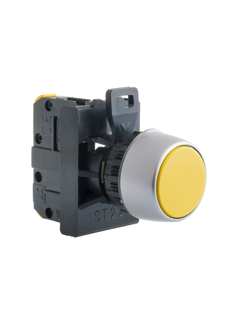 PRZYCISK KRYTY ŻÓŁTY 1 ZW PIERŚCIEŃ CZARNY