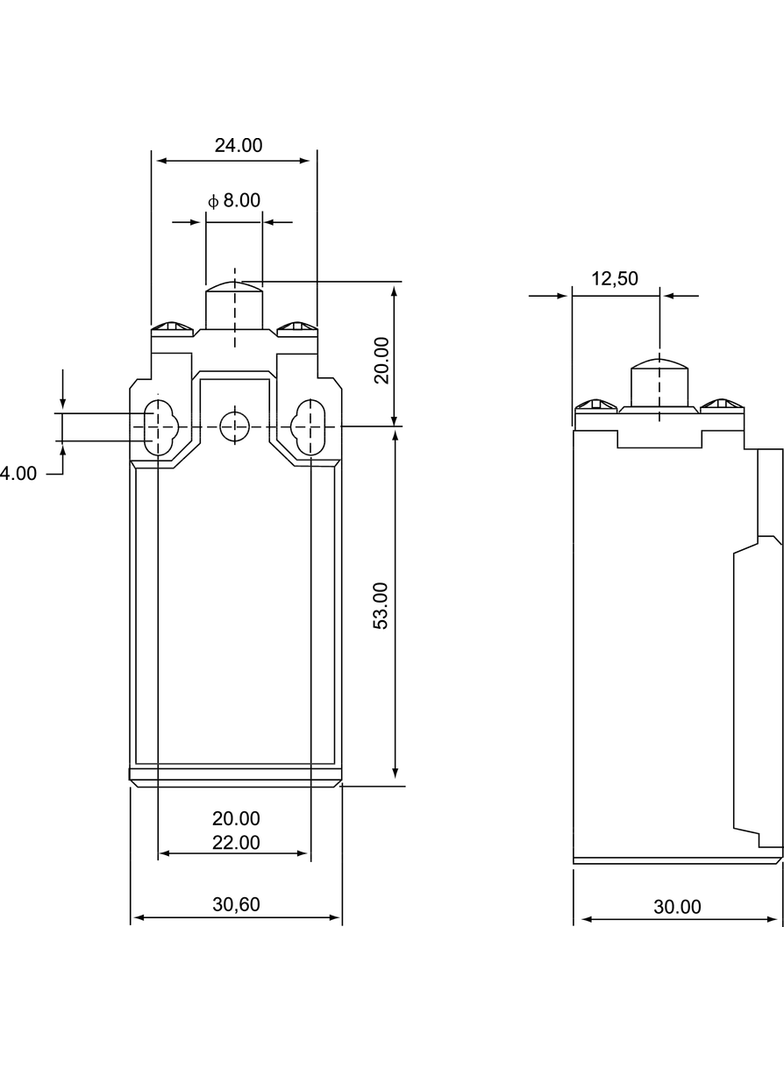 ŁĄCZNIK KRAŃCOWY (TWORZYWO) Z POPYCHACZEM
