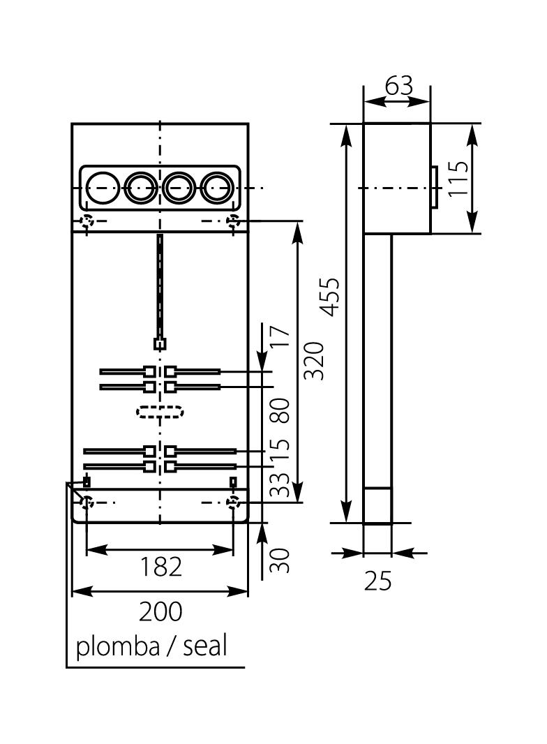 Tablica licznikowa TL-1F/3F-3X25A 10.9 46275 OPATÓWEK