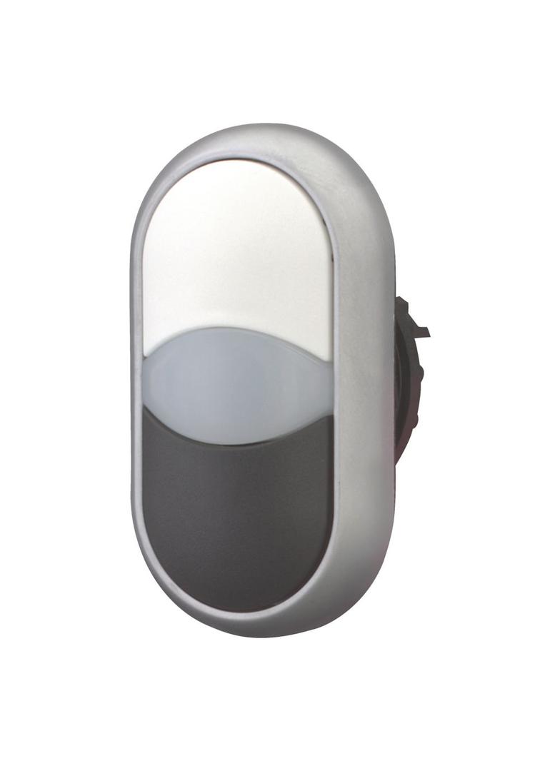 M22-DDL-WS Przycisk podwójny biało/czarny z samopowrotem i z możliwością podświetlenia 216704 EATON