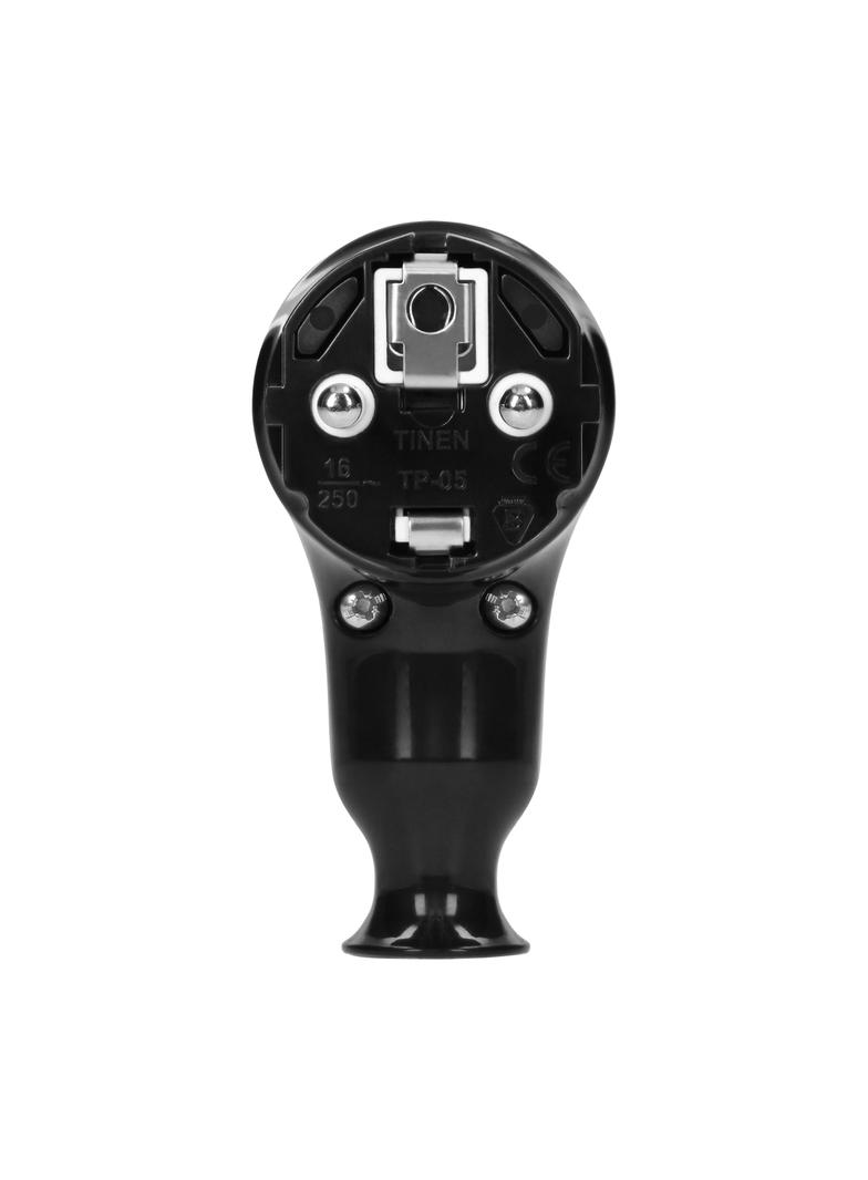 Wtyczka kątowa Uni-Schuko z wypychaczem 16A/250V, czarna TP-05/CZARNY ORNO
