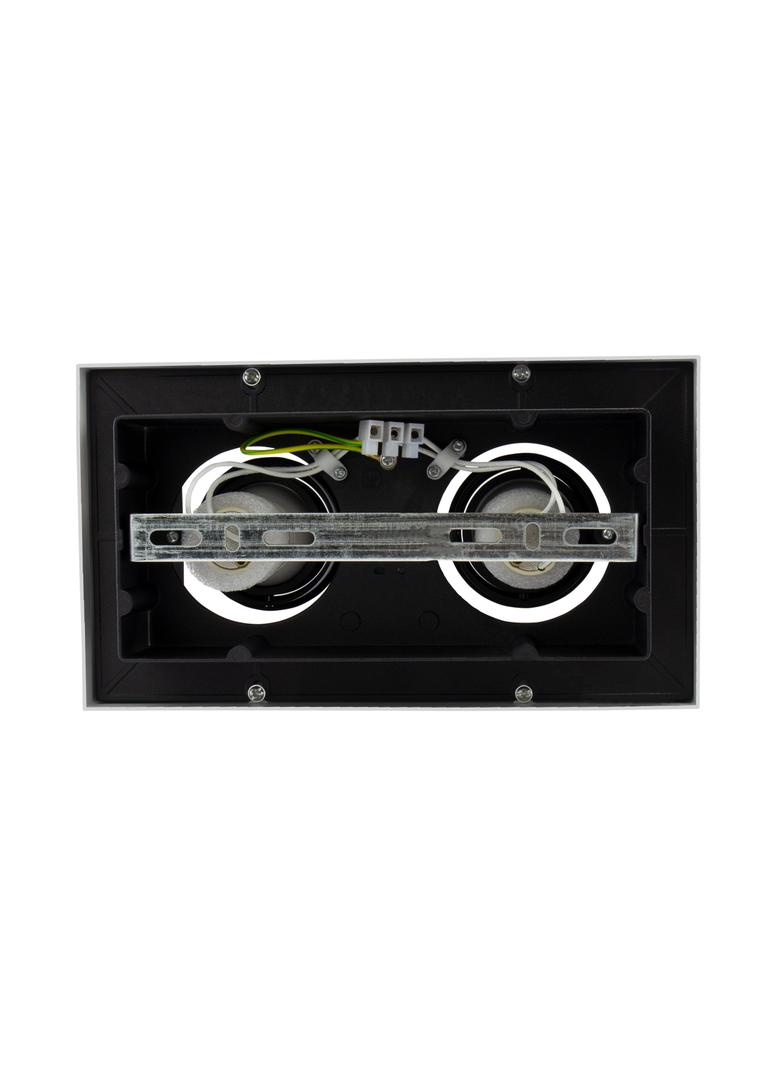 MIRORA GU10 X2 NATYNKOWA GU10 250V IP20 255X145X85 mm BIAŁY CZARNY prostokątna ruchoma