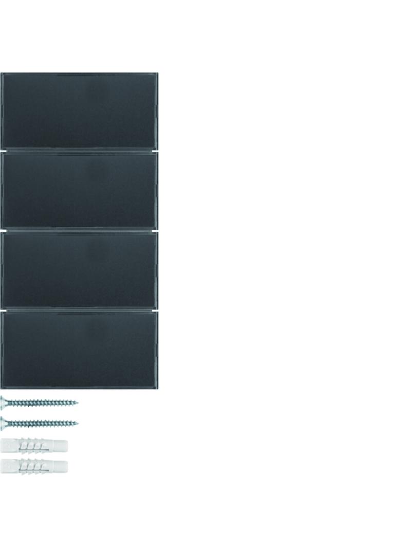 BERKER KNX e/s B.x Przycisk poczwórny z polem opisowym z diodami LED RGB i czujnikiem temperatury antracyt. i aluminium 80164785 HAGER