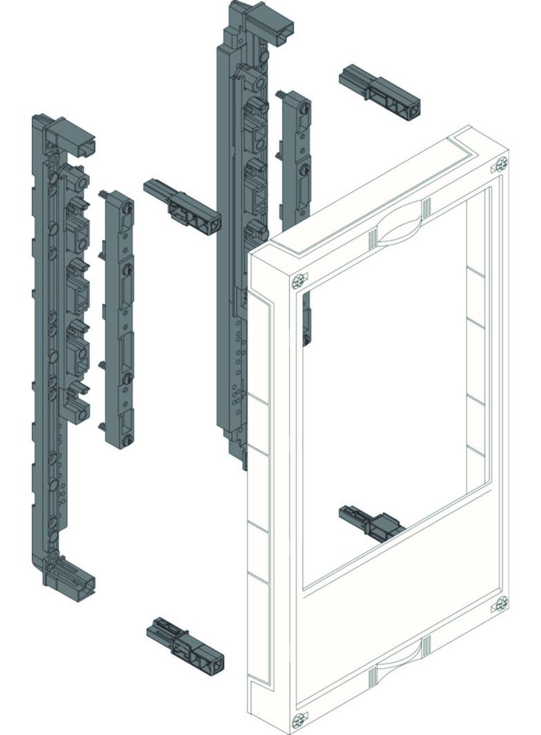 univers N Blok dla szyn zbiorczych poziomych 60mm 4/5-pol. 1xNH2 450x250mm UE31E3B HAGER