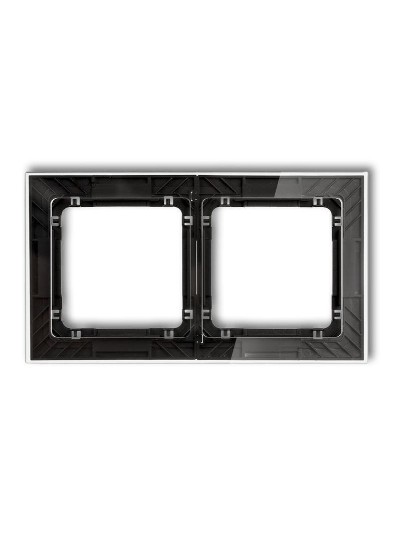 DECO Ramka uniwersalna podwójna transparentna DECO Art - efekt szkła (ramka: transparentna; spód: cz