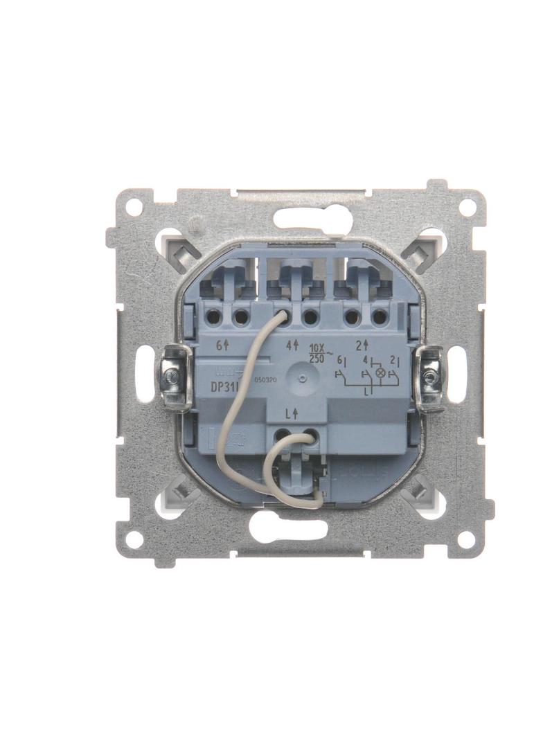 Simon 54 Przycisk potrójny z podświetleniem LED 10A 250V szybkozłączka biały DP31L.01/11 KONTAKT