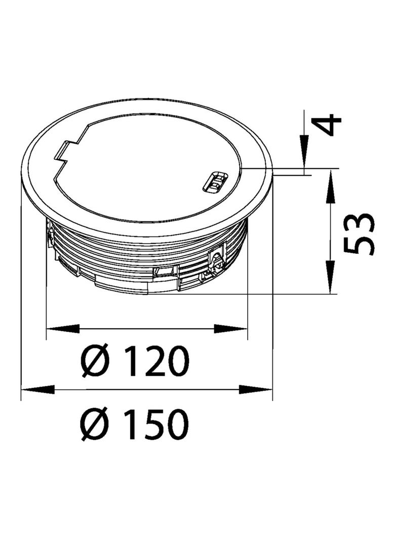tehalit.VE-EE Przepust kablowy uchylny >32mm o.cynkowy, srebro