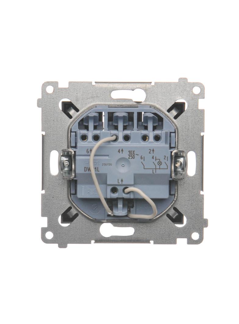 Simon 54 Łącznik potrójny z podświetleniem LED 10A 250V szybkozłączka antracyt DW31L.01/48 KONTAKT