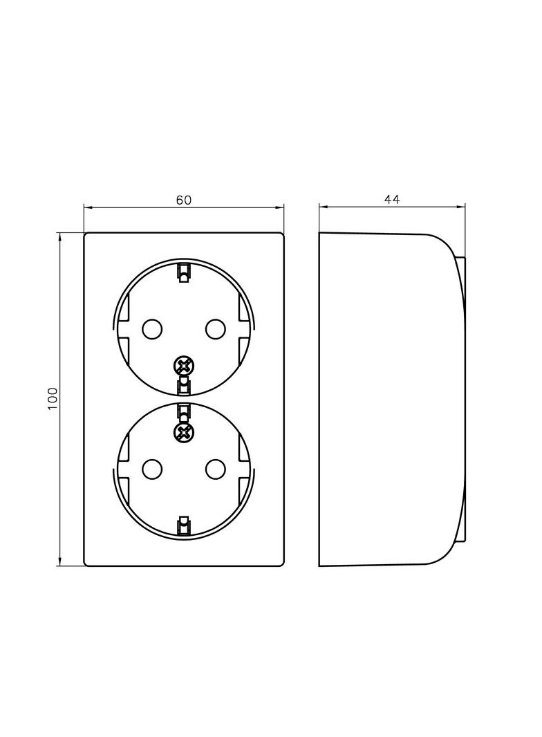 BIS Gniazdo podwójne z uziemieniem schuko z przesłonami torów prądowych - kolor brązowy