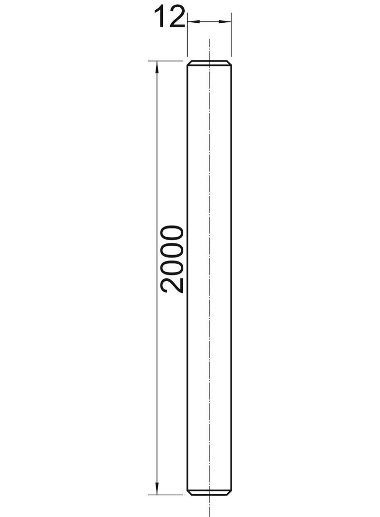 2078, PRĘT GWINTOWANY M12 2M OC.G.