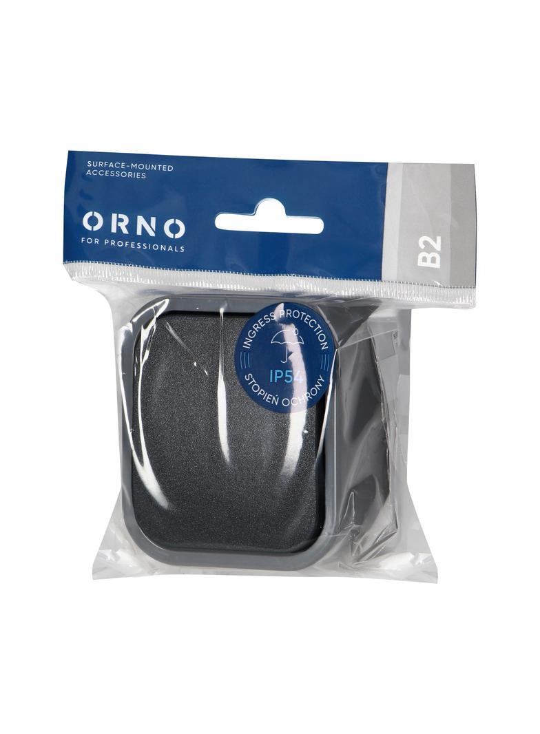 Łącznik natynkowy jednobiegunowy B2, 10A, 250V, IP54, WNT-1B2, szary/czarny OR-OE-7800/GB ORNO