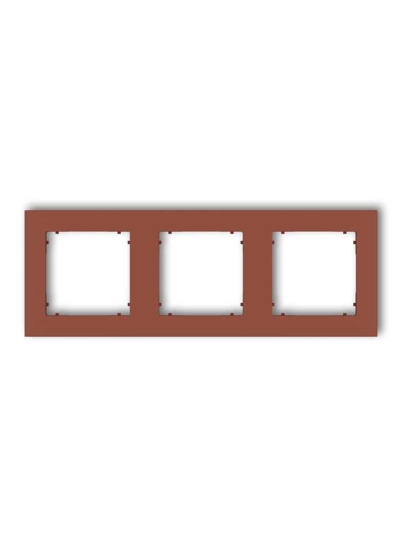 MINI Ramka uniwersalna potrójna kwadratowa z tworzywa terakota