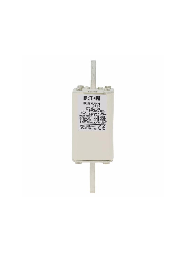 FUSE 80A 1250V 1*TN/110 AR CU Wkładka szybka 80A AC 1250V rozmiar 1 45x58x138 mm aR, 170M3190 EATON