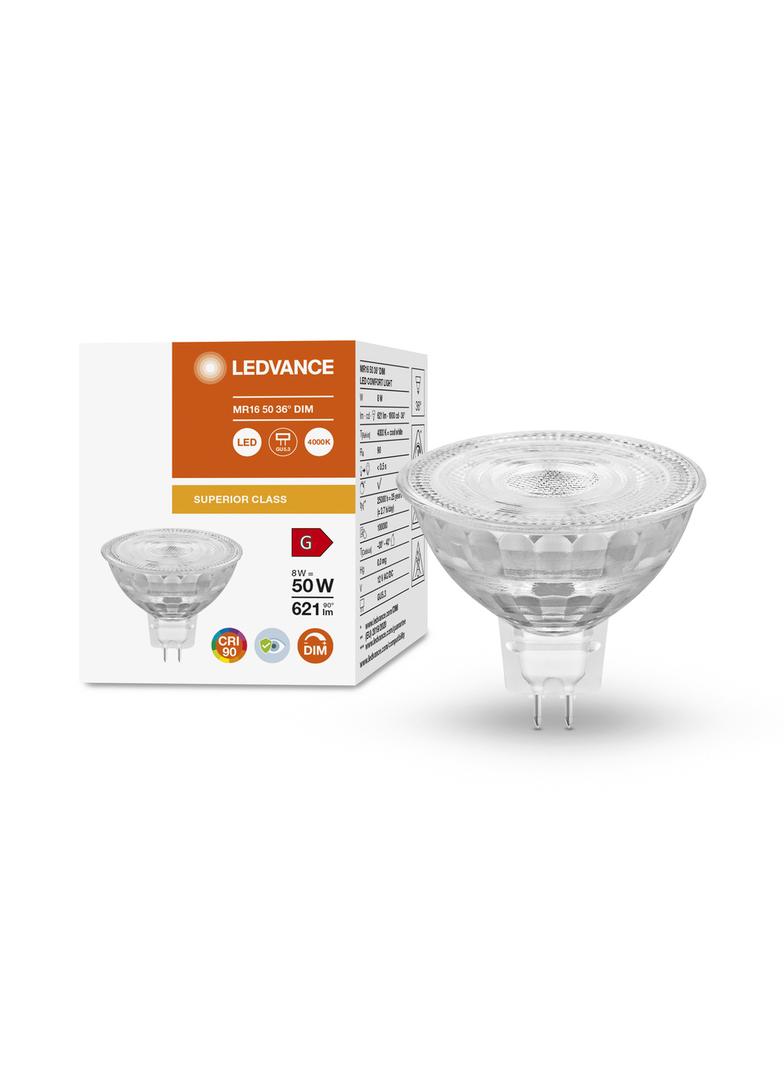 Lampa LED COMFORT/SUPERIOR DIM Spot 50 MR16 Glass 8W/940 GU5.3