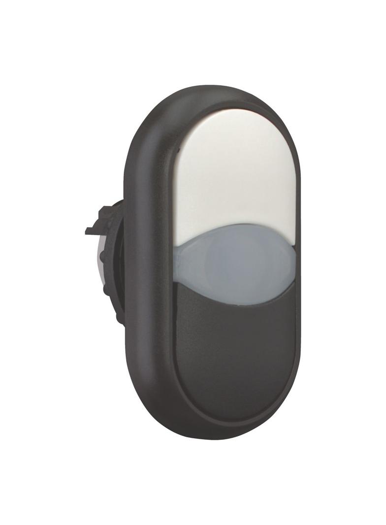 M22S-DDL-WS Napęd przycisku podwójny biało/czarny z podświetleniem z samopowrotem 216705 EATON